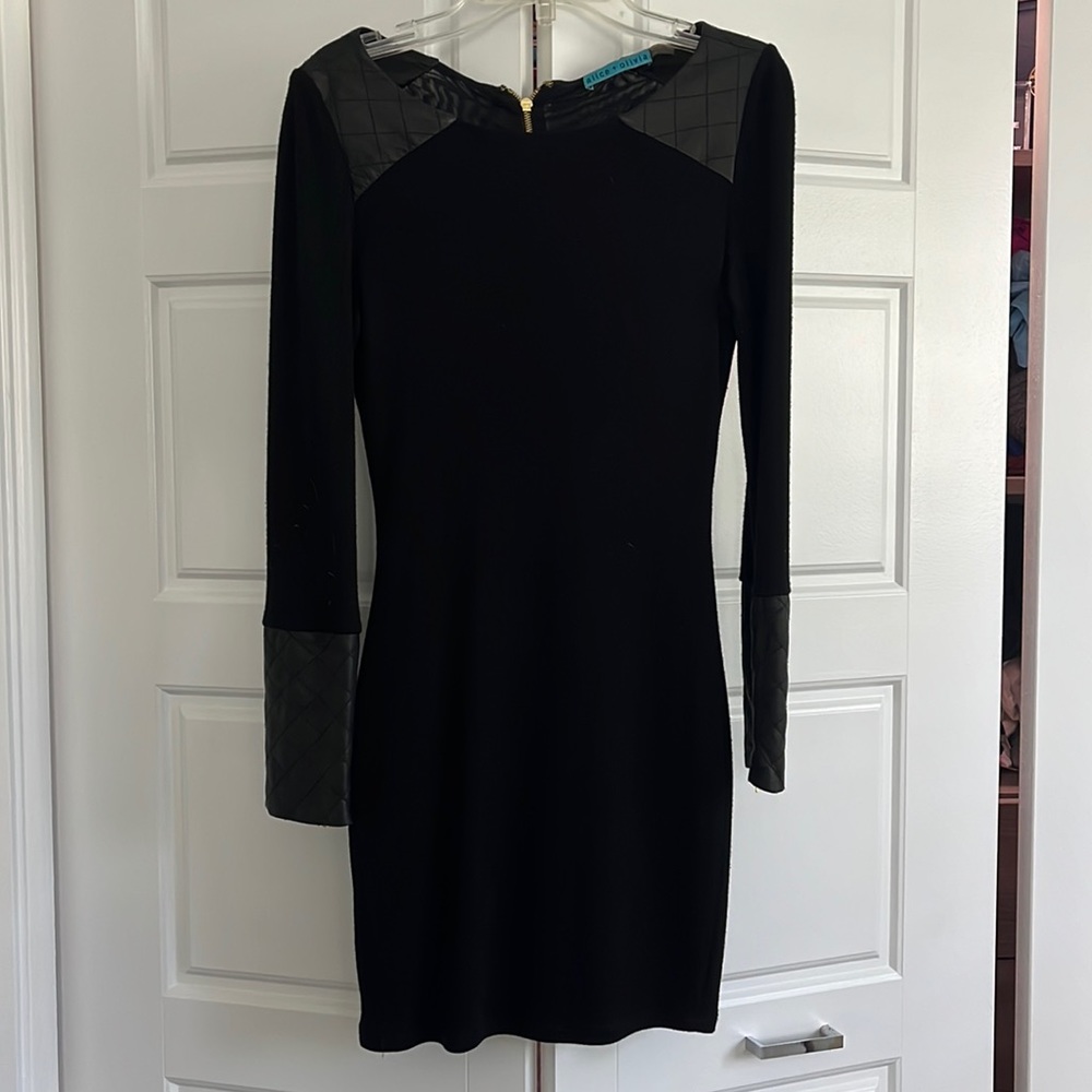 Alice + Olivia black long sleeved dress